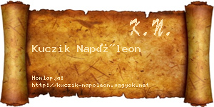 Kuczik Napóleon névjegykártya